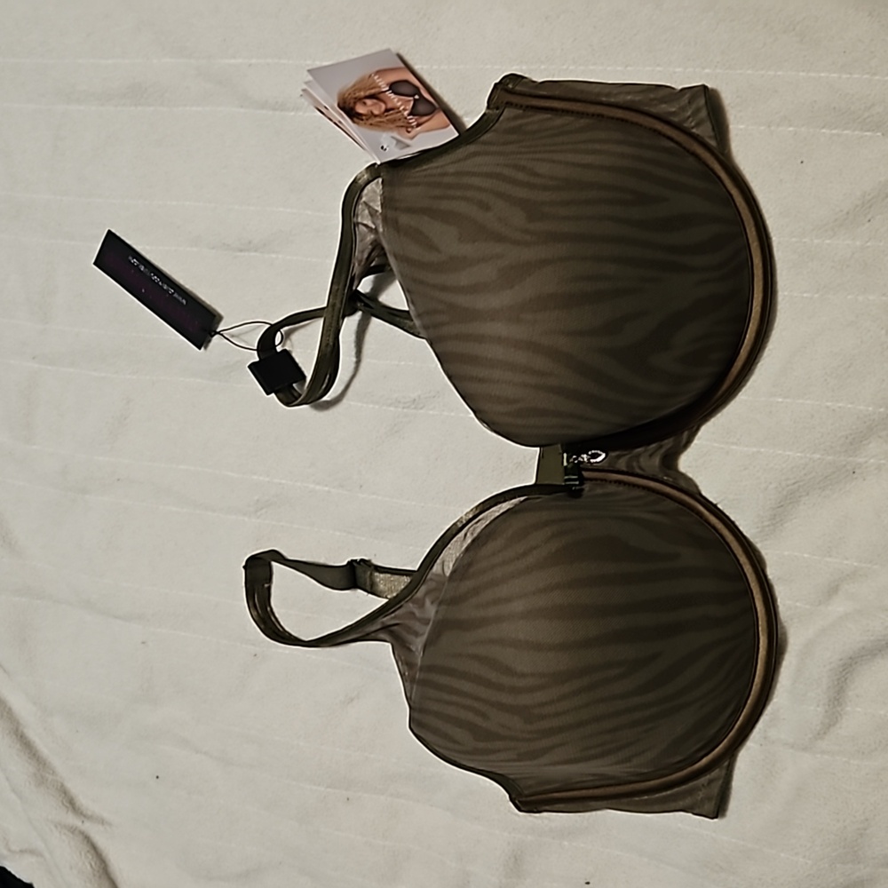 Curvy couture push up  bra   (olive waves)